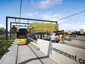 Coast to Coast tram stop outside the Adelaide Entertainment Centre - concept
